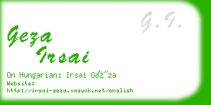 geza irsai business card